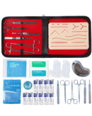 BIOSANEX® Complete Suture Kit for Medical Students – 35 Piece Practice Set with Realistic Pad, Suturing Tools, Needles & Threads
