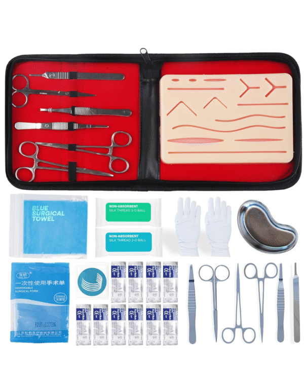 BIOSANEX® Complete Suture Kit for Medical Students – 35 Piece Practice Set with Realistic Pad, Suturing Tools, Needles & Threads - Image 2