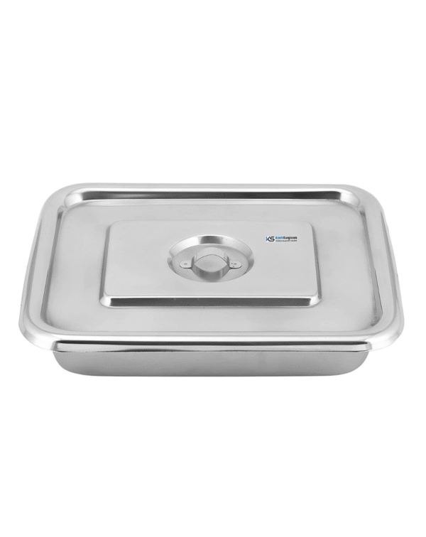 Kashi Surgicals Stainless Steel with Cover Instrument Tray (With Lid) 8" x 6" - Image 3