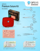 Opsys Premium Suture Practice Kit Including Large Silicone Suture Training Practice Pad and Suture Tool kit, Silicone Suture Practice Model for Medical Students