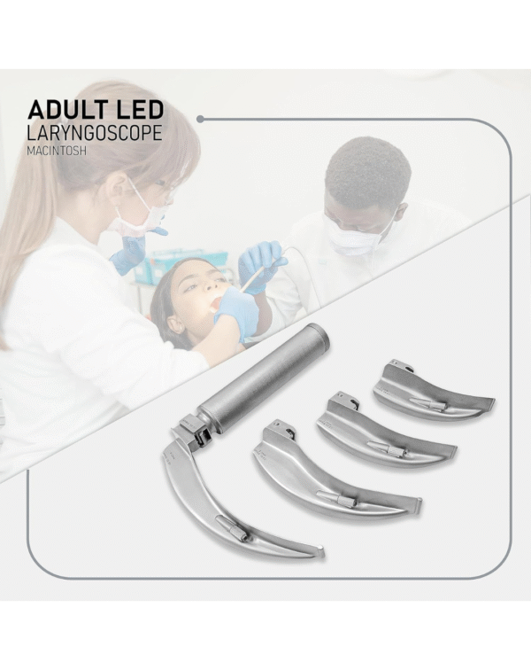 OTICA Laryngoscope with Set of 4 Macintosh Blade- Adult (LED) - Image 2