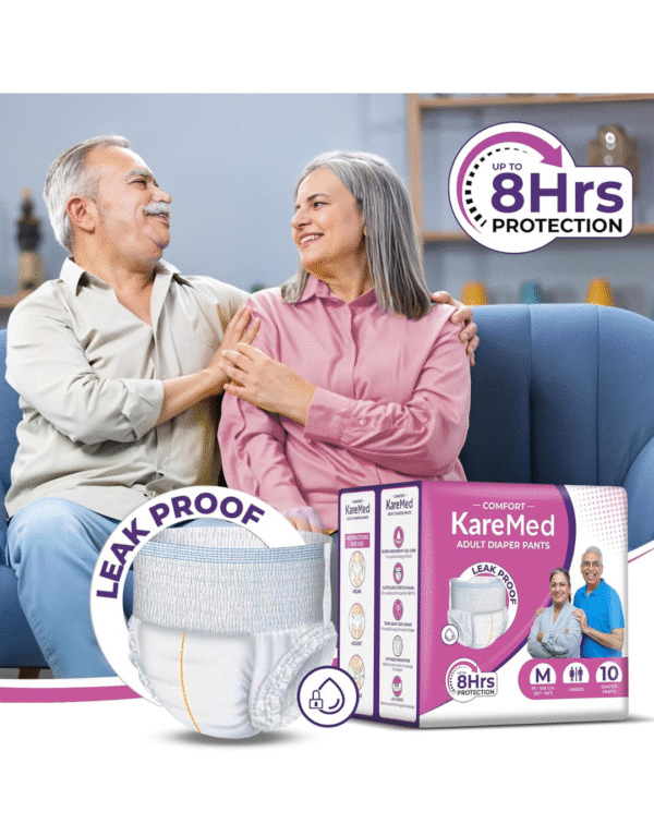 KareMed Comfort Adult Diaper Pants, Medium 75-100 Cm (30"- 40"), 10 Count - Image 2