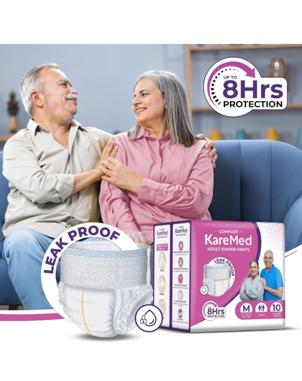 KareMed Comfort Adult Diaper Pants, Medium 75-100 Cm (30"- 40"), 10 Count - Image 2