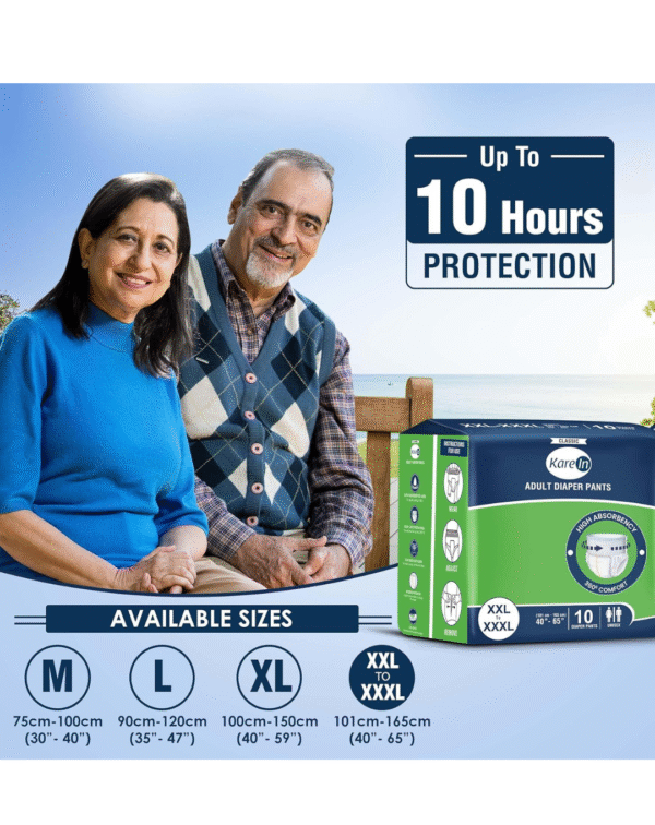 KareIn Classic Adult Diaper Pants, XXL-XXXL, 101-165 Cm (40"- 65"), 10 Count - Image 2