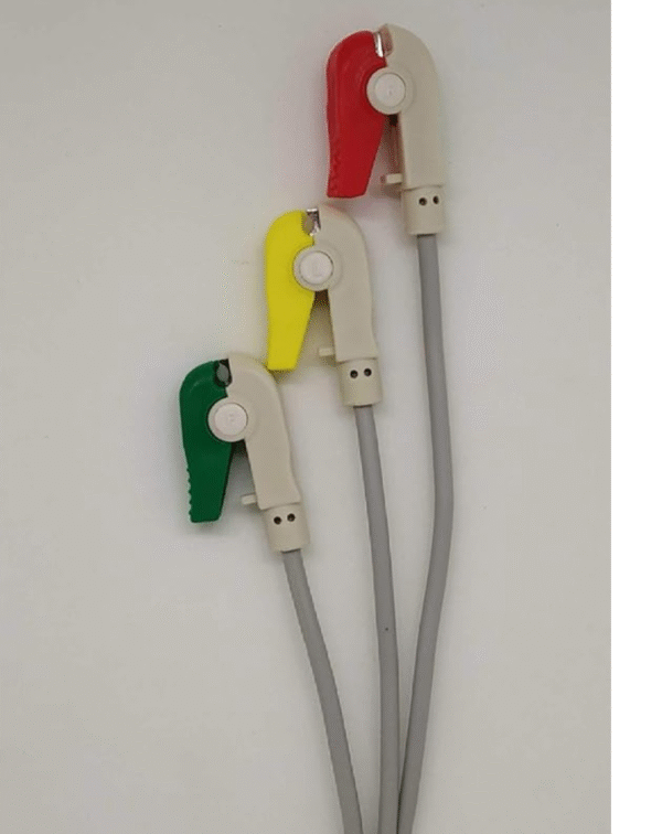 Biometric Cables 3 Lead ECG Cable Compatible with BPL 6 Pin Clip-on Type (Ice) - Image 2