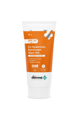 The Derma Co 1% Hyaluronic Sunscreen Aqua Gel SPF 50 PA++++ | Hyaluronic Acid for Deep, Long Lasting Hydration