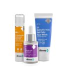 The Derma Co Anti Acne Skincare Routine Kit For All Skin 1% Salicylic Acid Gel Face Wash+2% Salicylic Acid Serum+1% Hyaluronic Sunscreen Aqua Gel