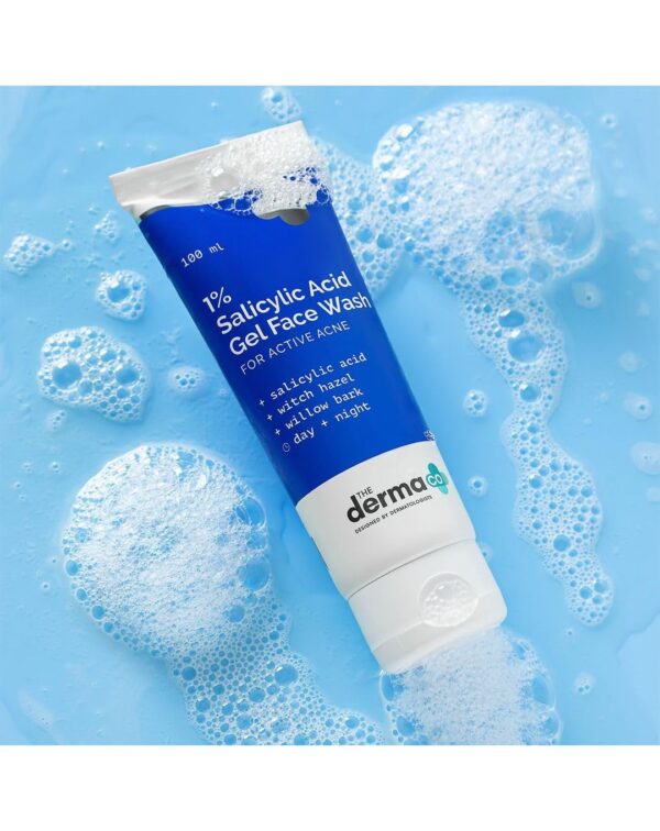 The Derma Co Anti Acne Skincare Routine Kit For All Skin 1% Salicylic Acid Gel Face Wash+2% Salicylic Acid Serum+1% Hyaluronic Sunscreen Aqua Gel - Image 3