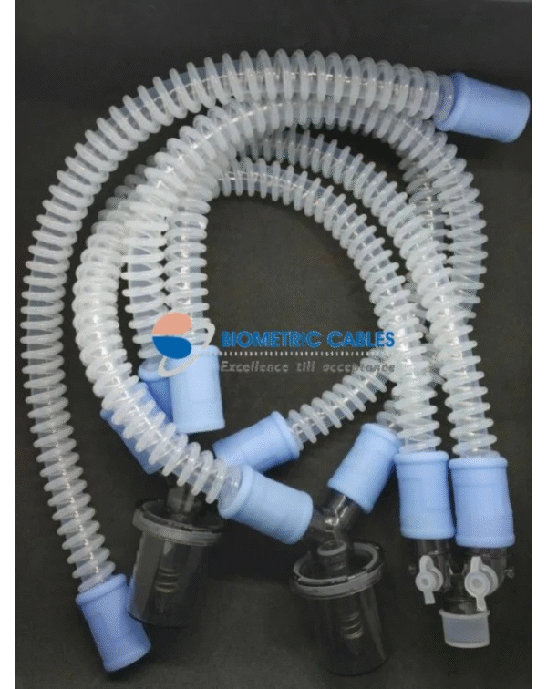 Reusable Silicone Adult /Pediatric/Neonatal Double Water Trap Ventilator Circuit with Extra Limb - Image 2
