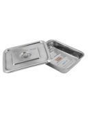 Kashi Surgicals Stainless Steel with Cover Instrument Tray with Lid (10x8 Inch)