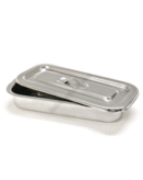 IS IndoSurgicals Stainless Steel Instrument Tray with Cover, Deluxe Quality (1, 8"X3"X1.5")