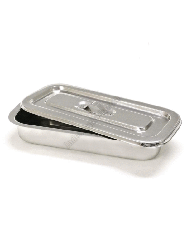 IS IndoSurgicals Stainless Steel Instrument Tray with Cover, Deluxe Quality (1, 8"X3"X1.5") - Image 4