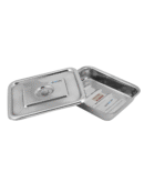 Kashi Surgicals Stainless Steel with Cover Instrument Tray (With Lid) 8" x 6"