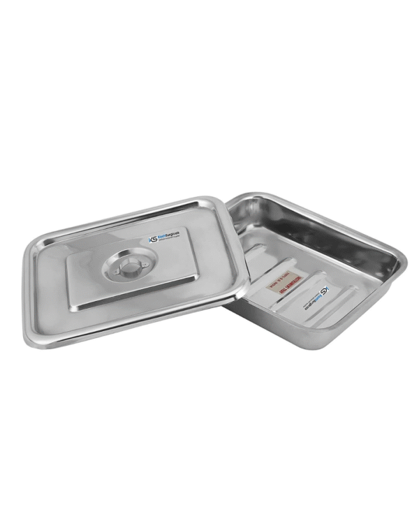 Kashi Surgicals Stainless Steel with Cover Instrument Tray (With Lid) 8" x 6" - Image 2