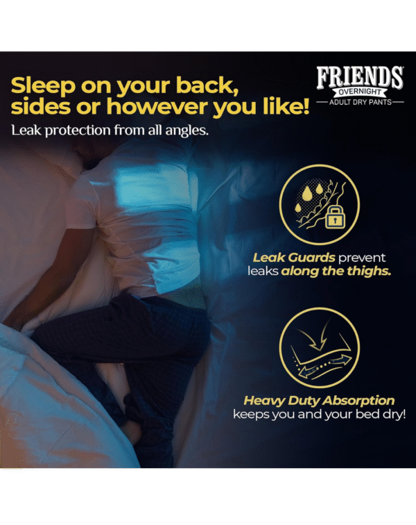 Friends Overnight Adult Diapers Pants Style - 30 Count (Medium) with odour lock - Image 3