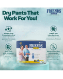 Friends Premium Adult Diapers Pants Style - 30 Count (Large) with odour lock, Unisex