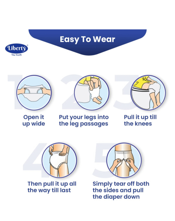 Liberty Eco Adult Diaper Pants, Medium (M) Size, 60 Count, Waist Size (61-115cm | 24-45 inches), Unisex - Image 3