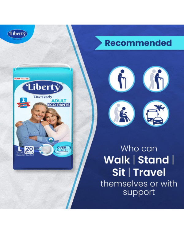 Liberty Eco Adult Diaper Pants, Large (L) 60 Count, Waist Size (75-140cm | 30-55 inches) - Image 3