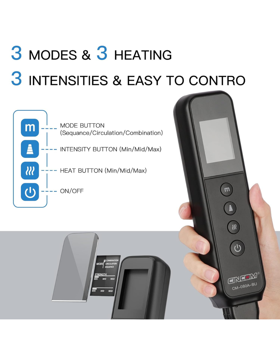 CINCOM Leg Massager with Heat and Compression, Full Leg Massager for Circulation and Pain Relief - Image 3
