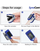 SYNOCARE Pulse Oximeter Fingertip A310, Blood Oxygen Saturation Monitor Fingertip, Blood Oxygen Meter Finger Oximeter Finger with Pulse, with 4 Color TFT Screen - Blue [Battery Included]