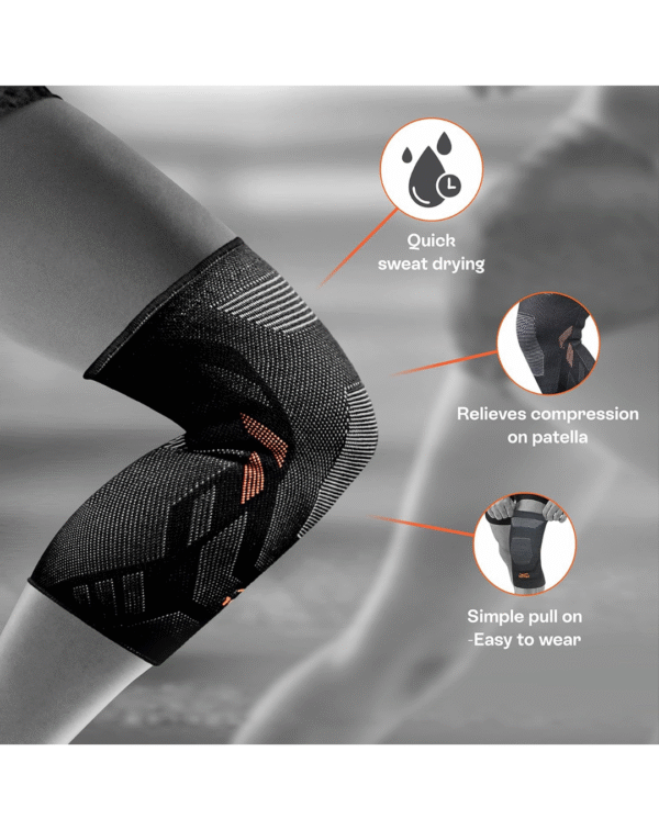 TYNOR Knee Cap Air Pro, Black & Green, Medium, Pack of 2 - Image 3