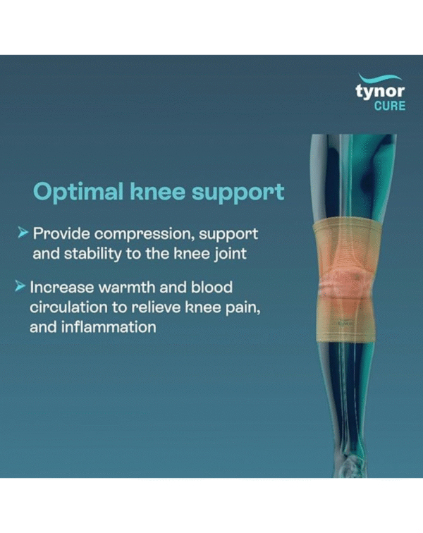 Tynor Knee Cap Air, for Men & Women | Support Pain Relief During Sports, Gym, Running | 2 Units (Black & Orange) - Image 3