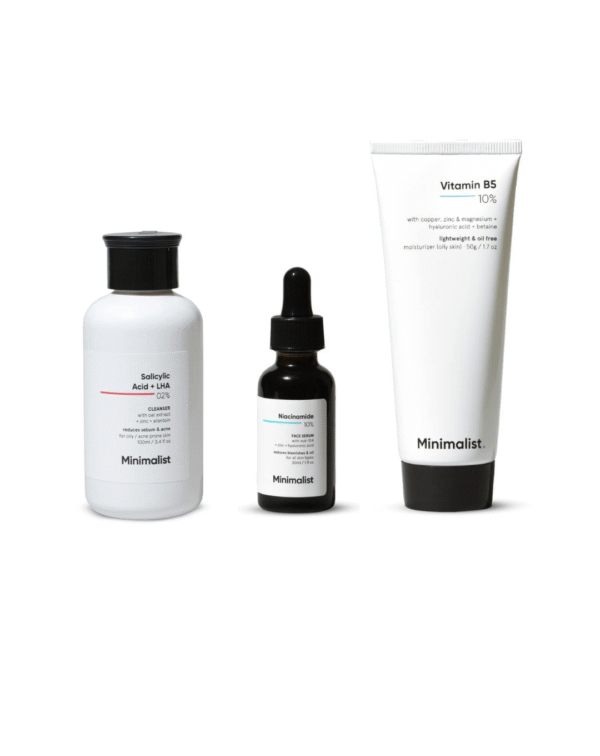 Minimalist Oily Skincare Kit | Routine Kit For Women & Men | Face Wash, Serum & Moisturizer Combo | 180g