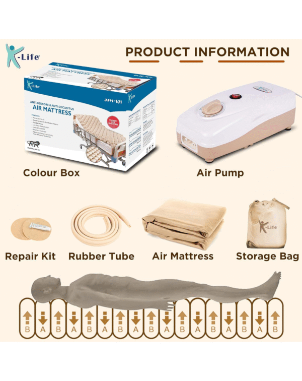 K-Life AM -101 Air Bed for Bed Sores | Anti Bedsore Air Matteress - Image 4