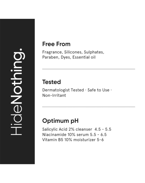 Minimalist Oily Skincare Kit | Routine Kit For Women & Men | Face Wash, Serum & Moisturizer Combo | 180g - Image 3
