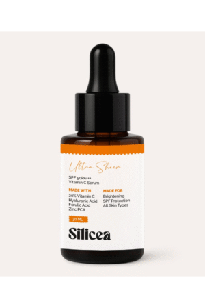 Silicea Ultra Sheer SPF 50 | 20% Vitamin C Face Serum With Hyaluronic Acid, Ferulic Acid, Zinc PCA, Cica & Licorice Extract