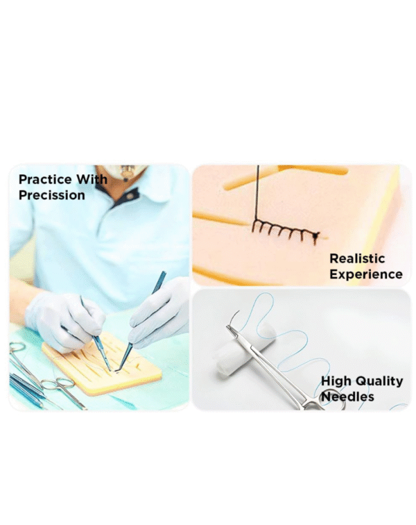 BIOSANEX® Complete Suture Kit for Medical Students – 35 Piece Practice Set with Realistic Pad, Suturing Tools, Needles & Threads - Image 4