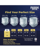 Friends Overnight Adult Diapers Pants Style - 30 Count (Medium) with odour lock
