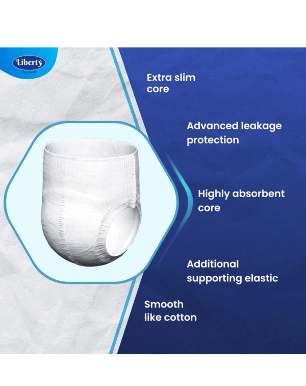 Liberty Eco Adult Diaper Pants, Medium (M) Size, 60 Count, Waist Size (61-115cm | 24-45 inches), Unisex - Image 4