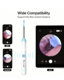 Dr Vaku® Earocam Earwax Removal Tool Kit with HD Camera Wifi Connection & 6 LED Lights Endoscope Tool Ear Cleaner for iOS & Android + 11 Silicone Tips Free (White)