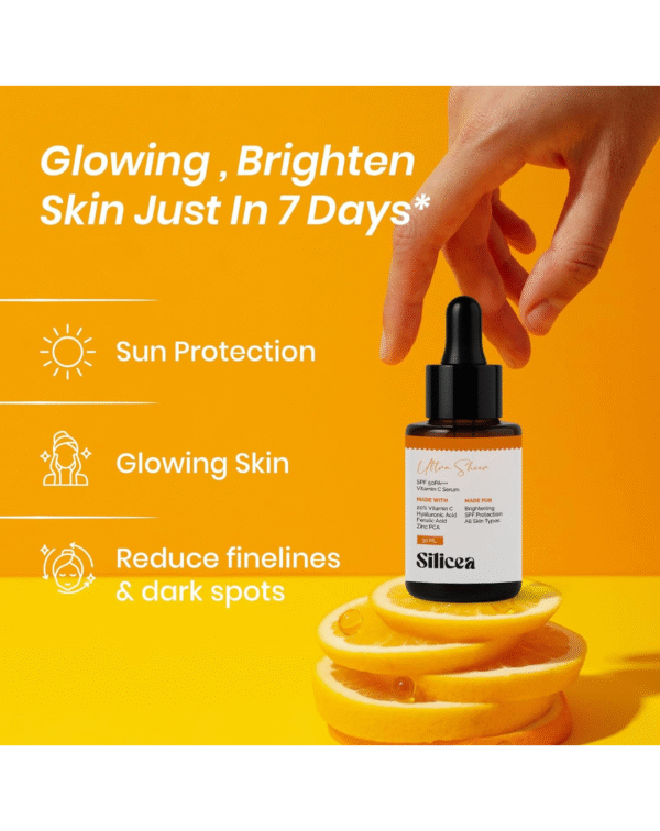 Silicea Ultra Sheer SPF 50 | 20% Vitamin C Face Serum With Hyaluronic Acid, Ferulic Acid, Zinc PCA, Cica & Licorice Extract - Image 2