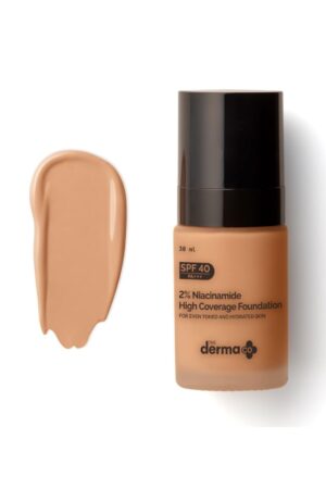 The Derma Co 2% Niacinamide High Coverage Matte Finish Foundation With 1% Hyaluronic Acid & Spf 40 Pa+++