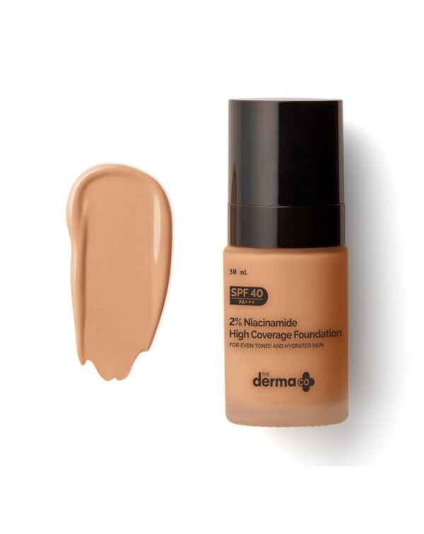 The Derma Co 2% Niacinamide High Coverage Matte Finish Foundation With 1% Hyaluronic Acid & Spf 40 Pa+++