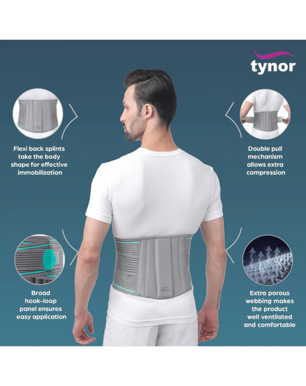 TYNOR Lumbo Sacral Belt, Grey, Large, 1 Unit - Image 2