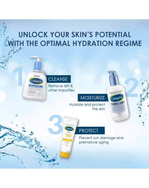 Cetaphil Optimal Hydration Replenishing Body Lotion 237ml | Lightweight moisturizer & non-greasy - Image 4