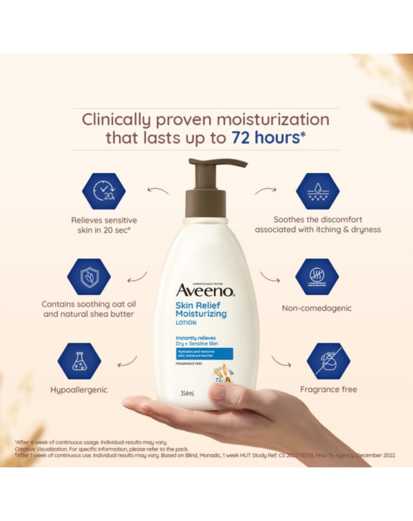 Aveeno Skin Relief Moisturizing Lotion, 354 ml (Bottle might vary) - Image 4