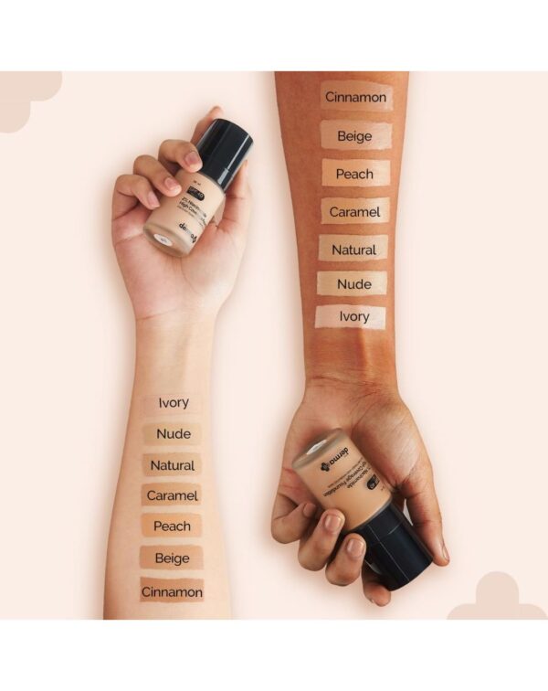 The Derma Co 2% Niacinamide High Coverage Matte Finish Foundation With 1% Hyaluronic Acid & Spf 40 Pa+++ - Image 4