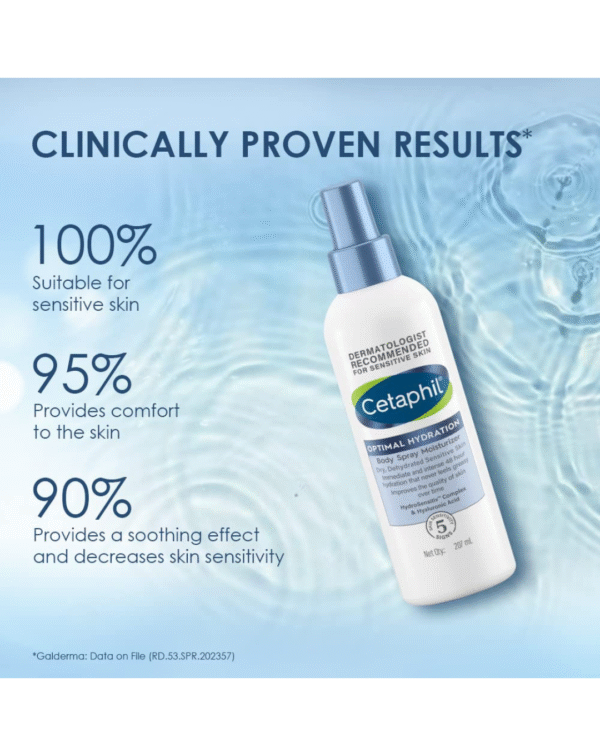 Cetaphil Optimal Hydration Body Spray Moisturizer 207ml | Lightweight moisturizer & non-greasy - Image 3