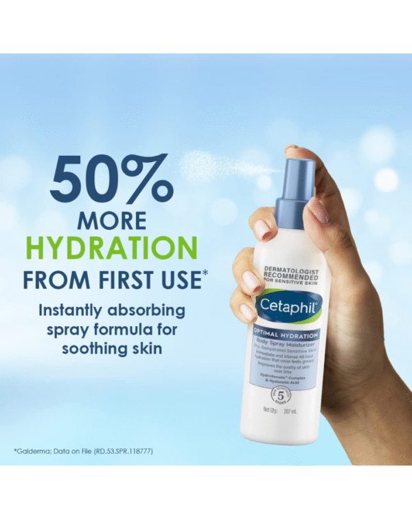 Cetaphil Optimal Hydration Body Spray Moisturizer 207ml | Lightweight moisturizer & non-greasy - Image 4
