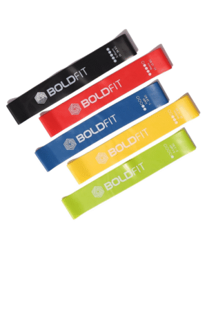 Boldfit Resistance Bands Mini Loop Set (Pack of 5) Hip Band Toning Exercise Bands for Gym