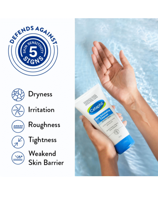 Cetaphil Daily Exfoliating Cleanser 178 ml for Normal, Dry & Oily Skin,Scrub For Glowing Skin, Non-irritating - Image 3