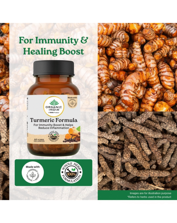 Organic India Turmeric Formula - 60 Veg Capsules - Image 3