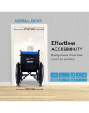 Everactiv Everyday Economy Foldable Wheelchair with Safety Seat belt & Extra Soft Cushions, Weight Bearing Capacity 120 kg