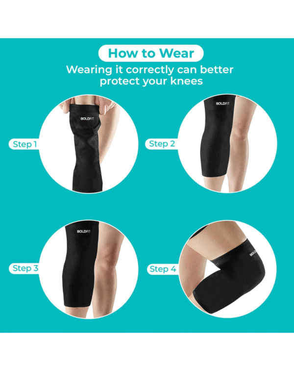 Boldfit Knee Caps for Women for Pain Relief Compression Knee Support for Men Gym Running Jogging Sports - Image 2