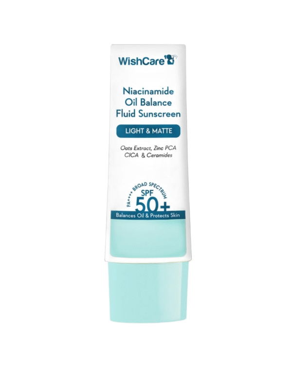WishCare 5% Niacinamide Oil Balance Fluid Sunscreen SPF 50 PA++++ with 8 Hrs+ SPF Protection