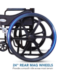 Everactiv Everyday Economy Foldable Wheelchair with Safety Seat belt & Extra Soft Cushions, Weight Bearing Capacity 120 kg